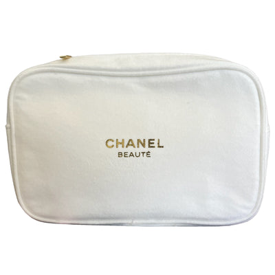 Chanel Beauty White Cosmetic Bag