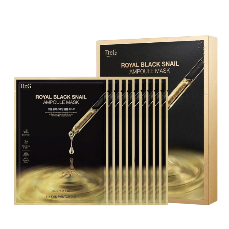 Dr.G Royal Black Snail Ampoule Mask - 10PCS Sheet Mask