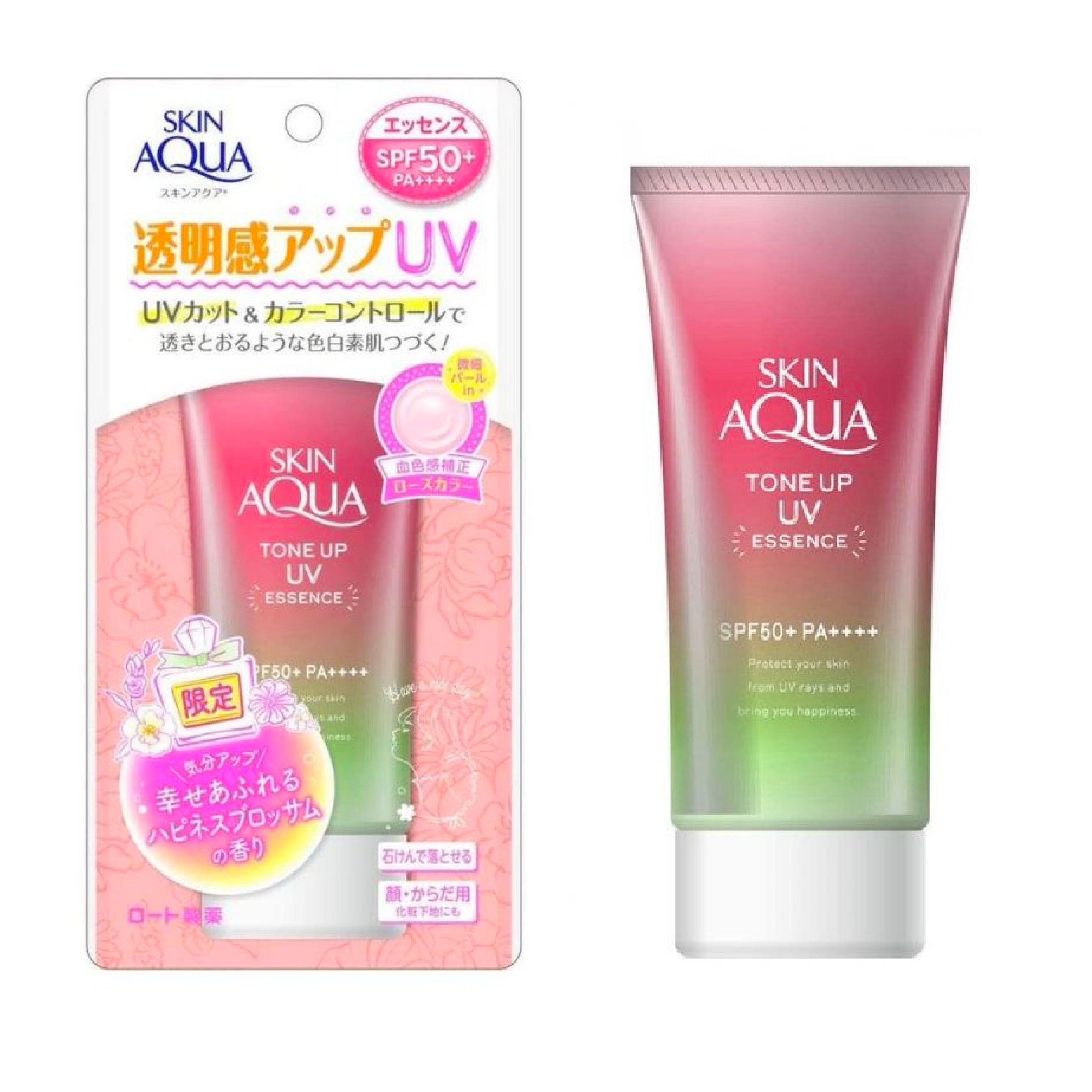 Rohto Skin Aqua Tone-up Happiness Aura Sunscreen SPF50+ PA++++ 80g ...