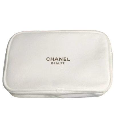 Chanel Beauty White Cosmetic Bag