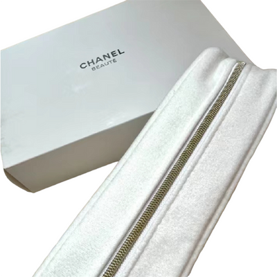 Chanel Beauty White Cosmetic Bag