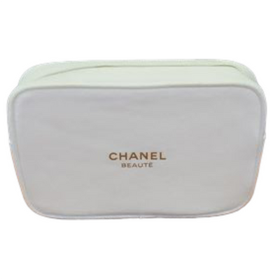 Chanel Beauty White Cosmetic Bag